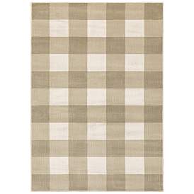 Image1 of Georgia 3'10"x5'5" Beige and Ivory Plaid Area Rug