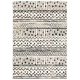 Image1 of Georgia 3'10"x5'5" Ivory and Black Geometric Area Rug