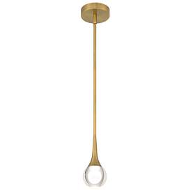 Image5 of Georgia 4" Wide Antique Brushed Brass LED Mini Pendant more views