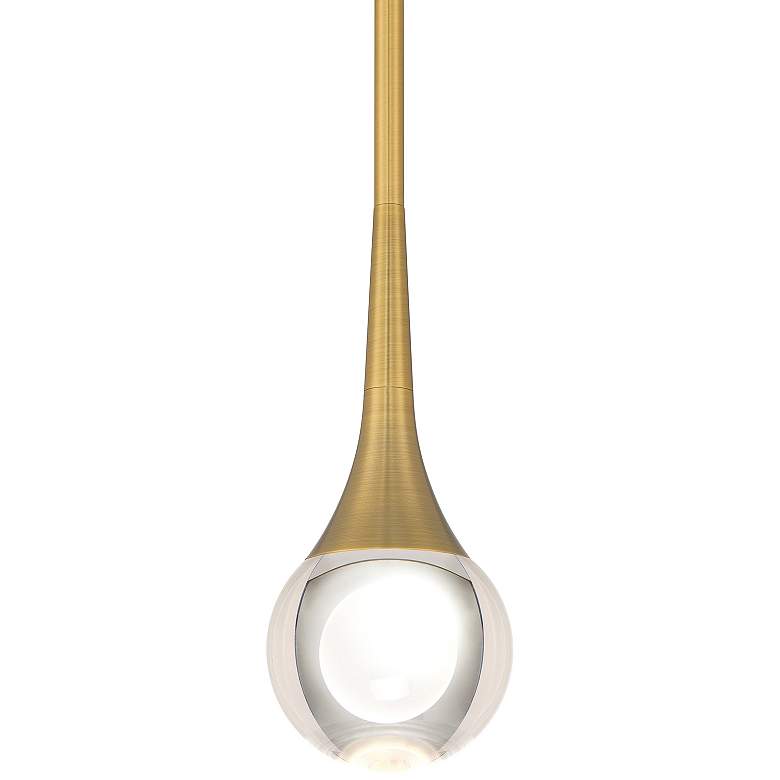 Image 6 Georgia 4" Wide Antique Brushed Brass LED Mini Pendant more views