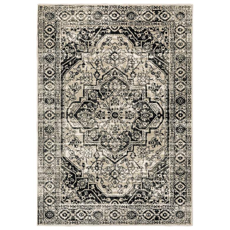 Image 1 Georgia 5'3"x7'3" Gray and Black Oriental Area Rug