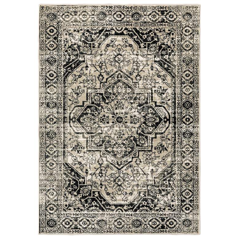 Image 1 Georgia 5&#39;3 inchx7&#39;3 inch Gray and Black Oriental Area Rug