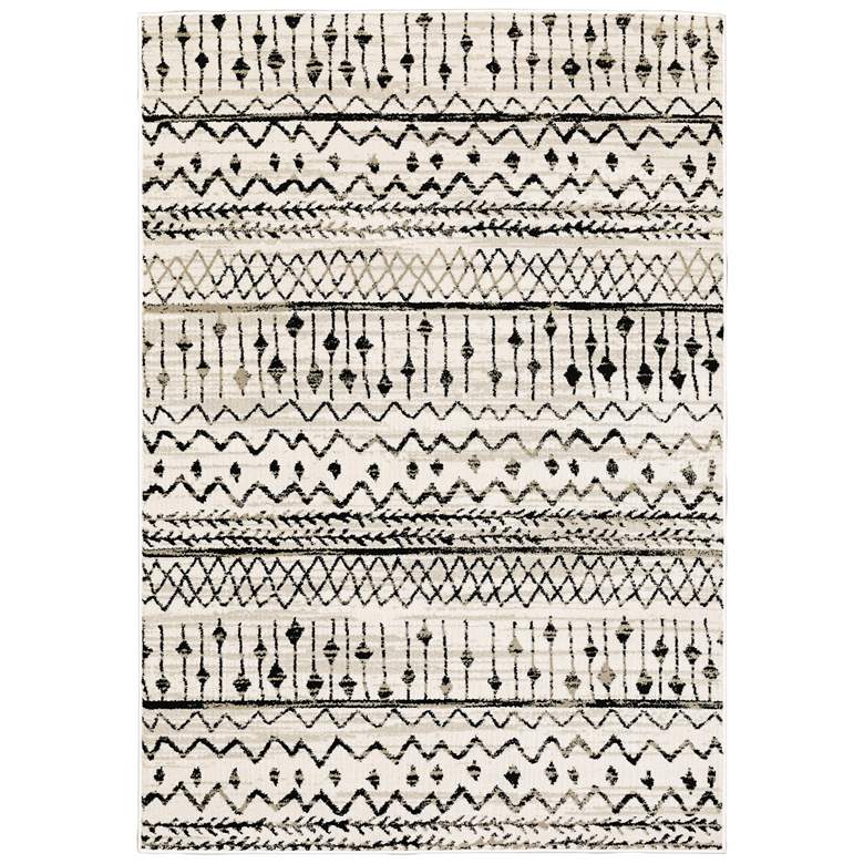 Image 1 Georgia 5'3"x7'3" Ivory and Black Geometric Area Rug