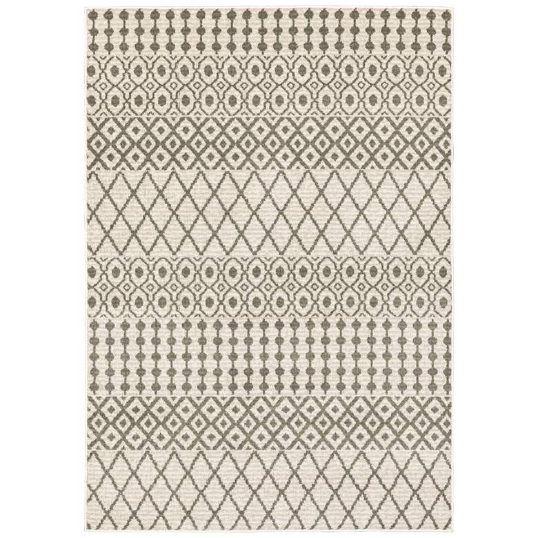 Image 1 Georgia 5&#39;3 inchx7&#39;3 inch Ivory and Gray Geometric Area Rug