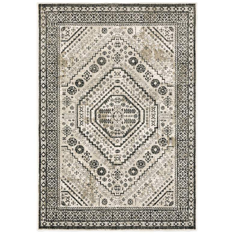 Image 1 Georgia 5'3"x7'3" Ivory and Gray Oriental Area Rug