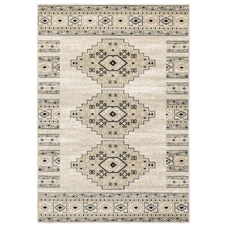 Image 1 Georgia 5'3"x7'3" Ivory and Gray Southwest Lodge Area Rug