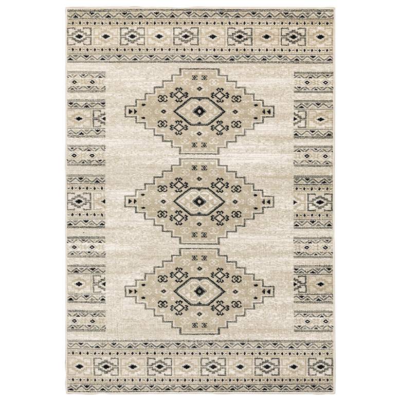 Image 1 Georgia 5&#39;3 inchx7&#39;3 inch Ivory and Gray Southwest Lodge Area Rug