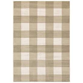 Image1 of Georgia 6'7"x9'2" Beige and Ivory Plaid Area Rug