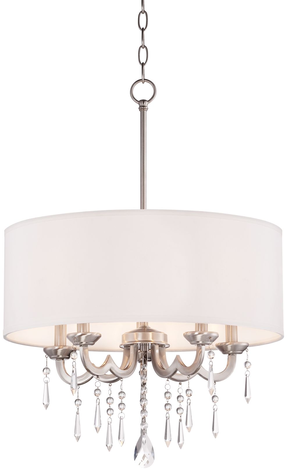 Georgiana 20 1/4" Wide Off-White Drum Shade Chandelier