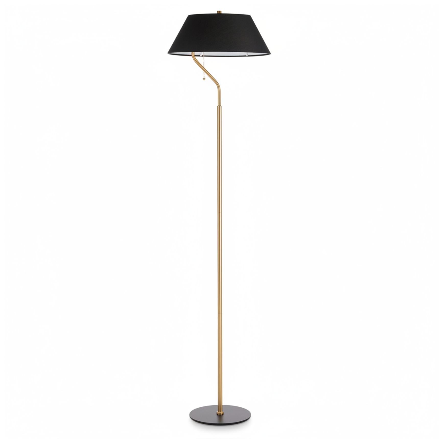 Image 2 Geraldine 63.5" High Aged Brass & Matte Black, Black Floor Lamp more views