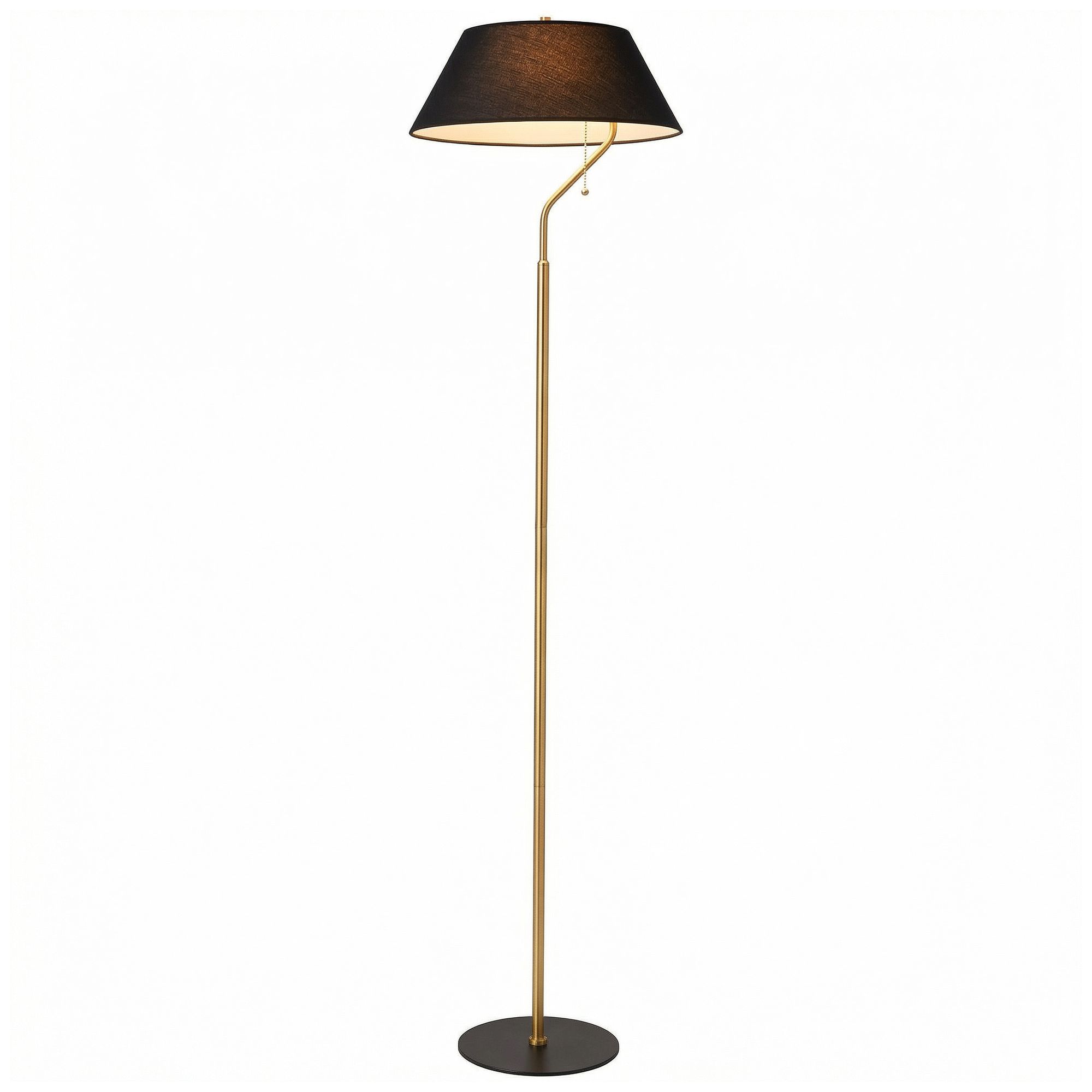 Image 3 Geraldine 63.5" High Aged Brass & Matte Black, Black Floor Lamp more views