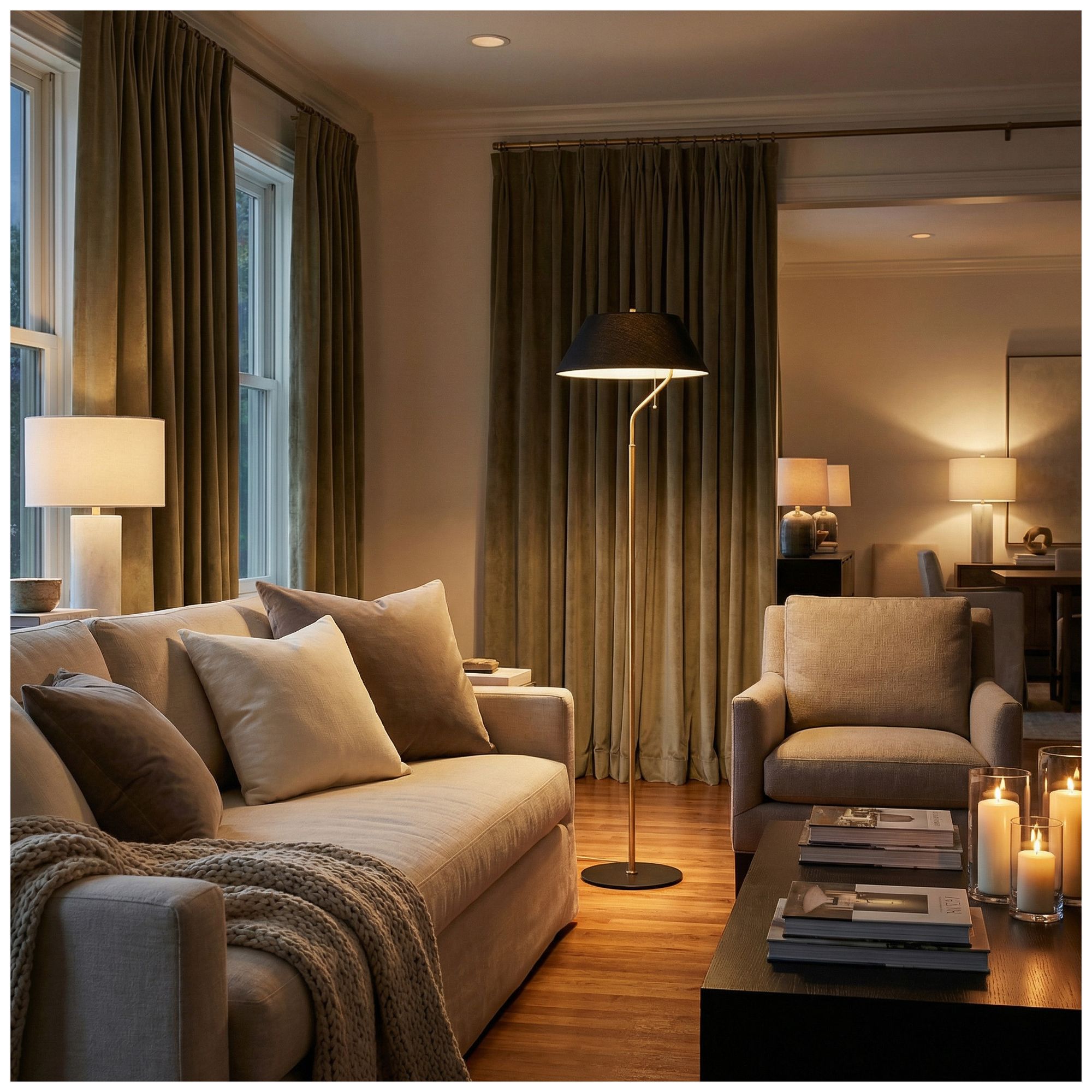 Image 4 Geraldine 63.5" High Aged Brass & Matte Black, Black Floor Lamp more views