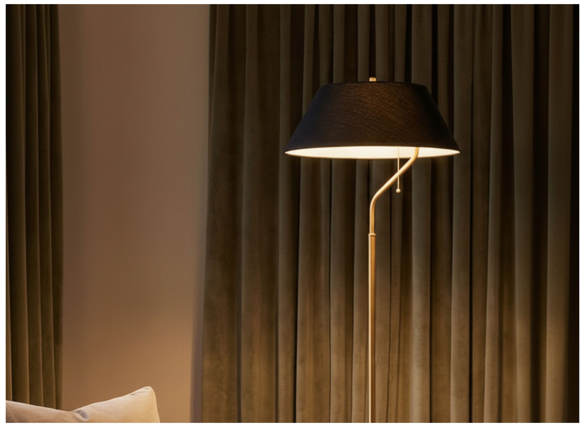 Image 5 Geraldine 63.5" High Aged Brass & Matte Black, Black Floor Lamp more views