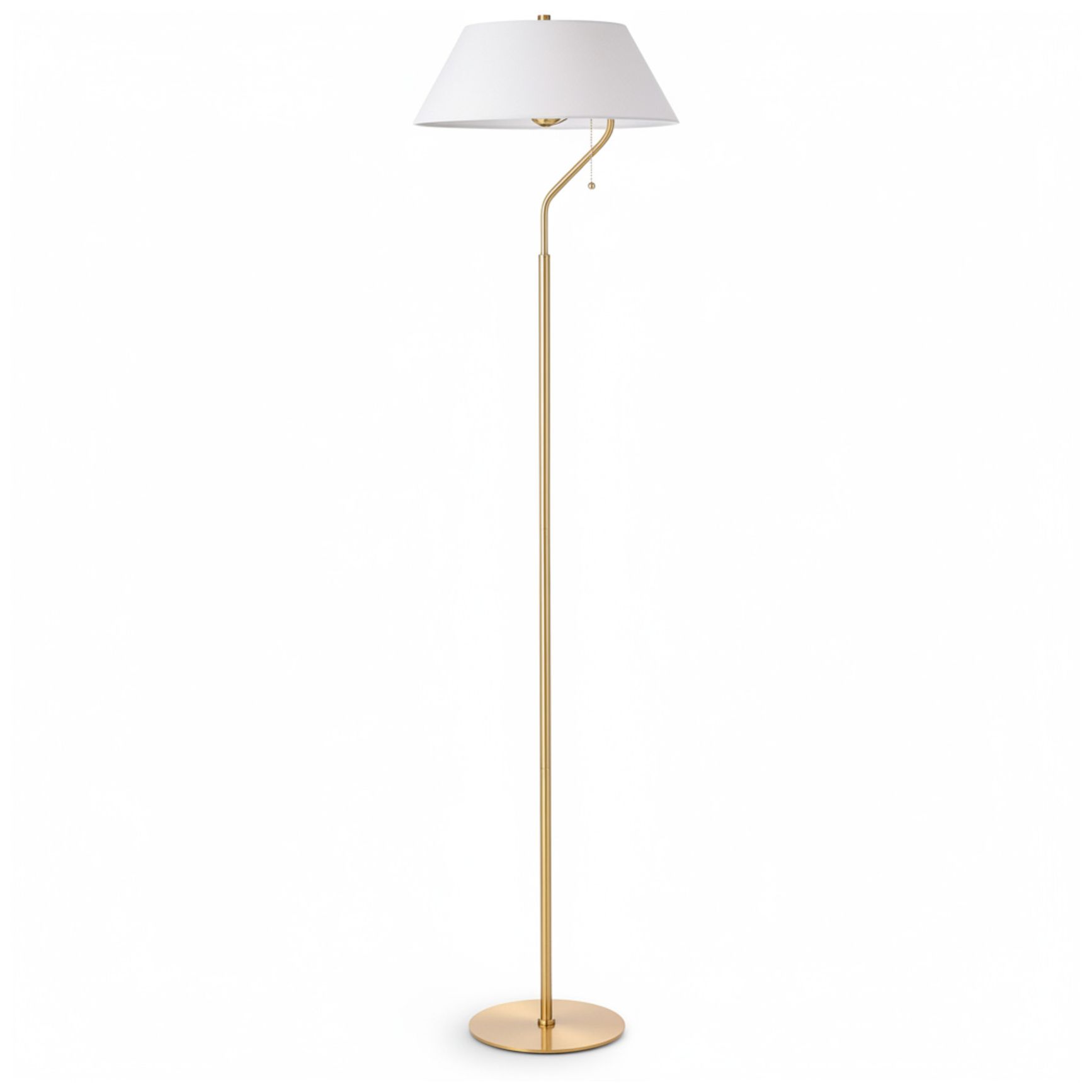Image 2 Geraldine 63.5" High Aged Brass, White Floor Lamp more views