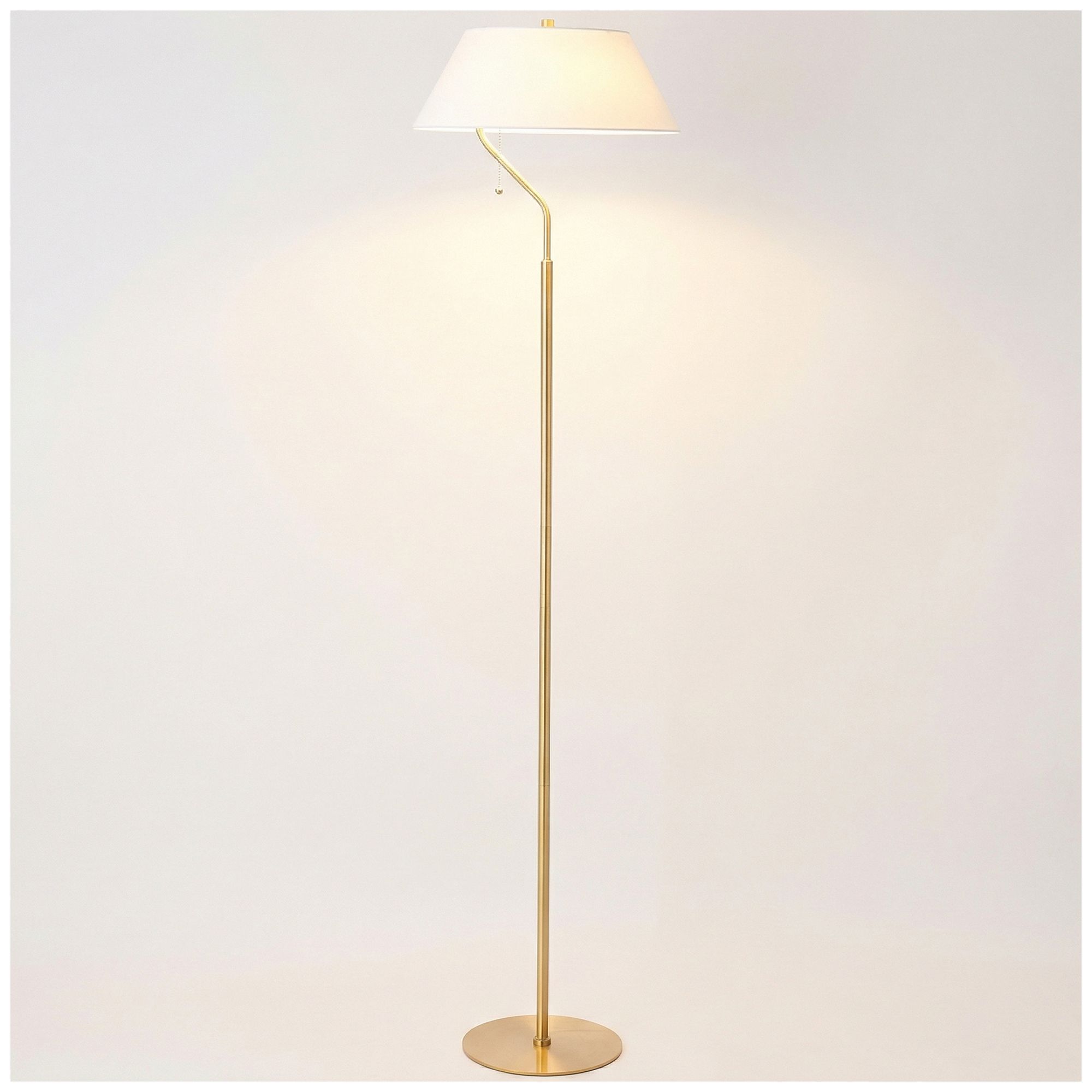 Image 5 Geraldine 63.5" High Aged Brass, White Floor Lamp more views
