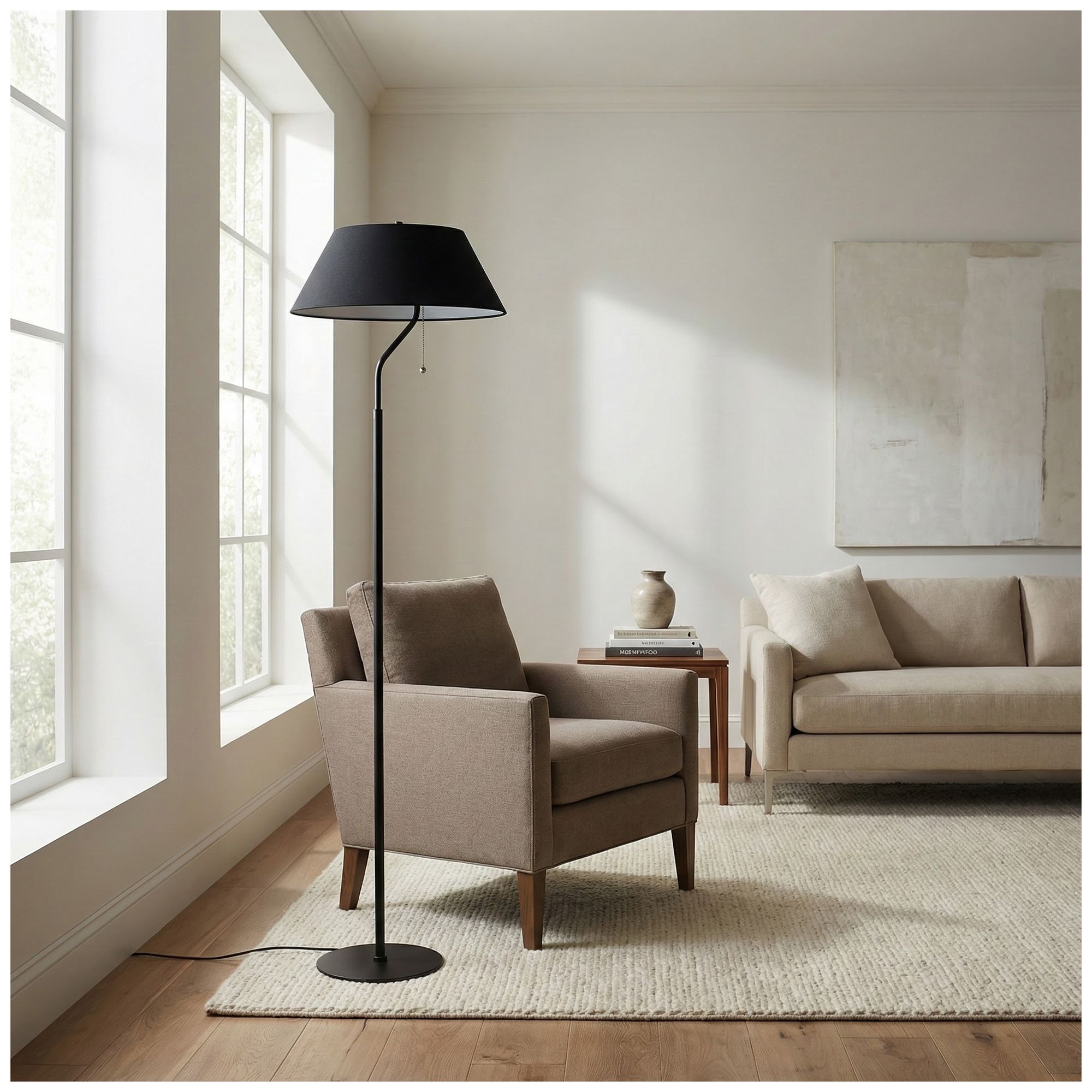 Image 6 Geraldine 63.5" High Matte Black, Black Floor Lamp more views
