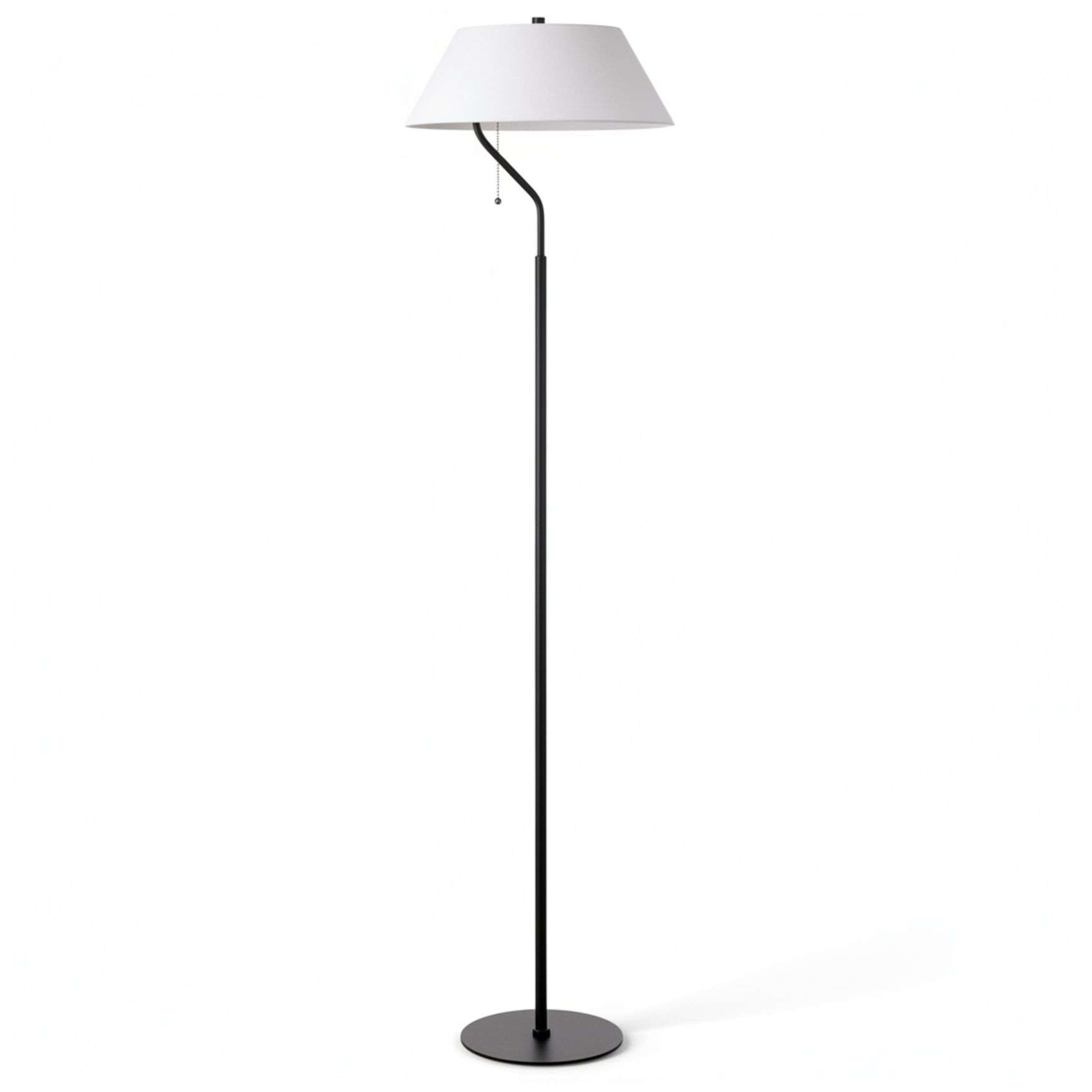 Image 2 Geraldine 63.5" High Matte Black, White Floor Lamp more views
