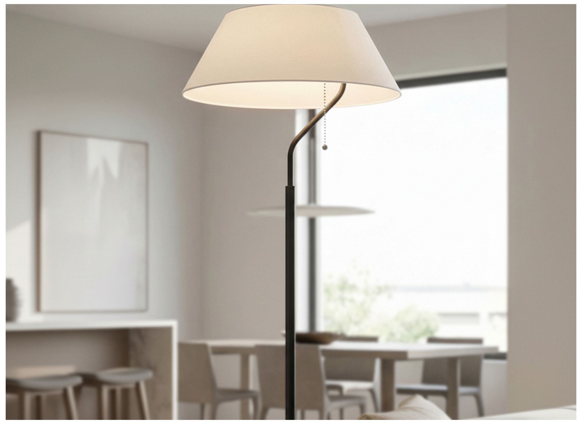 Image 5 Geraldine 63.5" High Matte Black, White Floor Lamp more views
