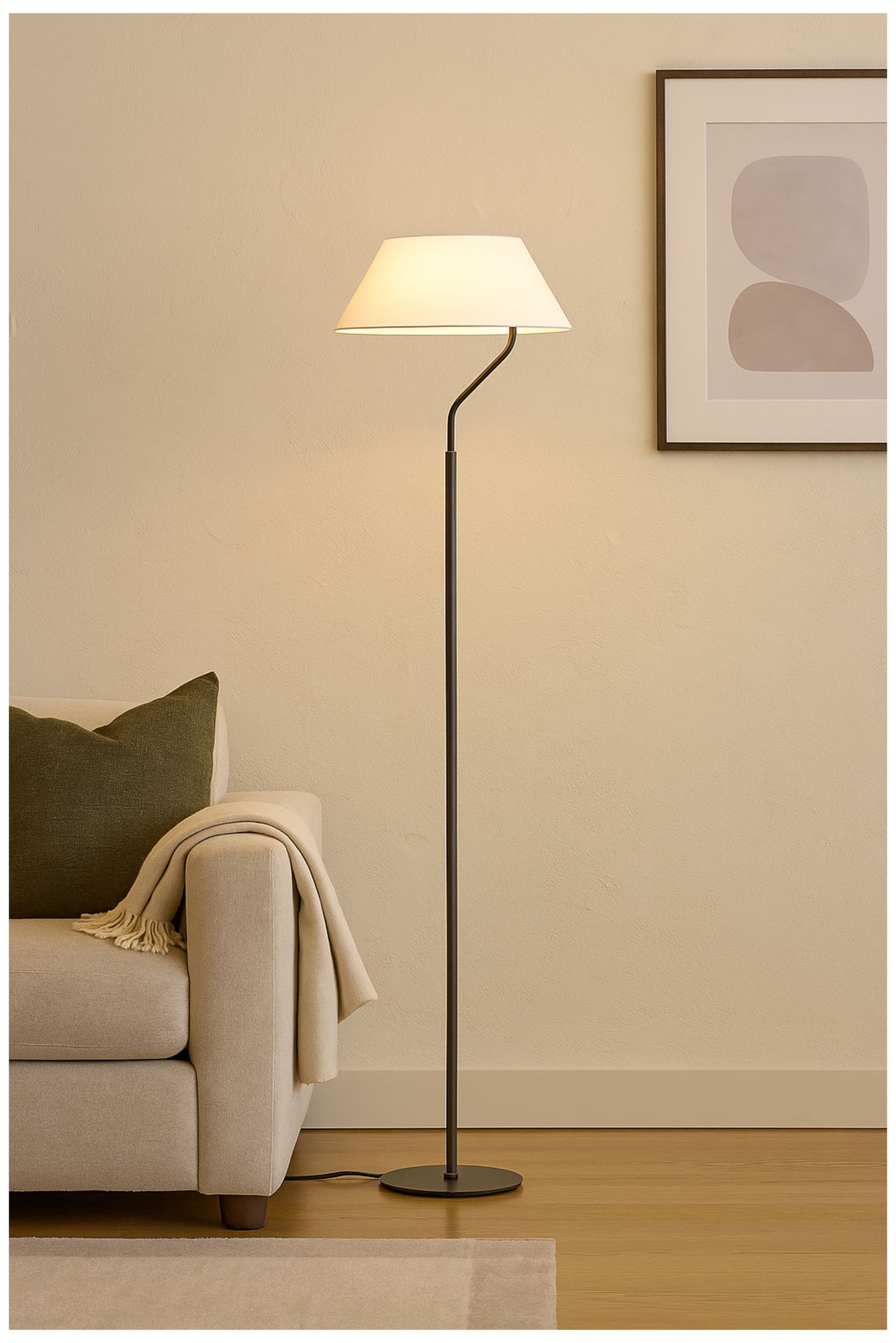 Image 6 Geraldine 63.5" High Matte Black, White Floor Lamp more views
