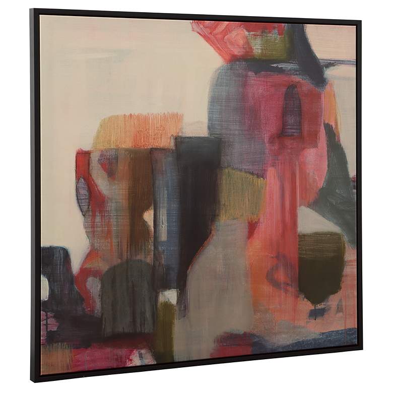 Image 5 Geranium and Ginger 41" Square Framed Canvas Wall Art more views