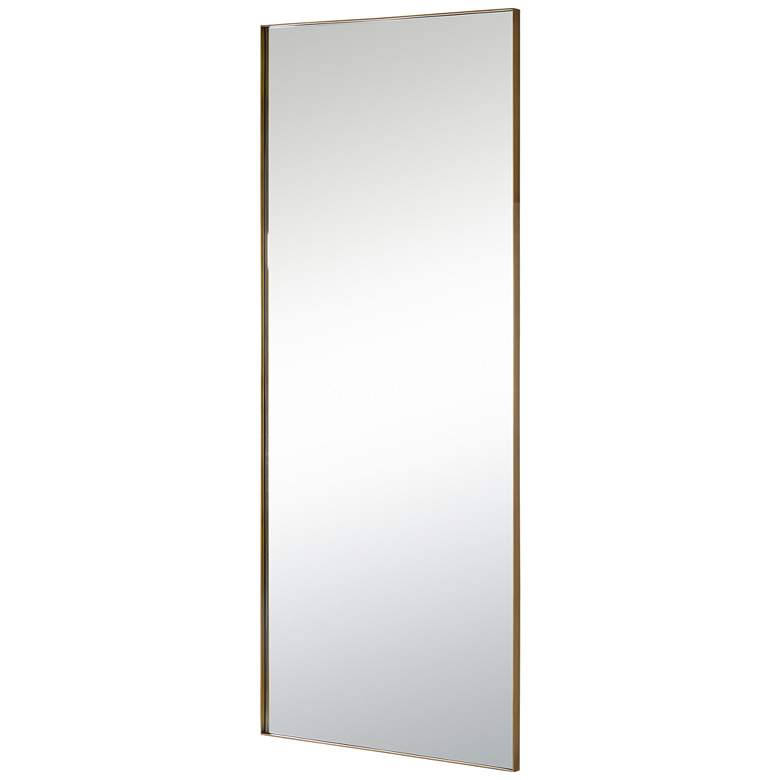 Image 4 Geranium Antique Brass 30 inch x 72 inch Rectangular Floor Mirror more views