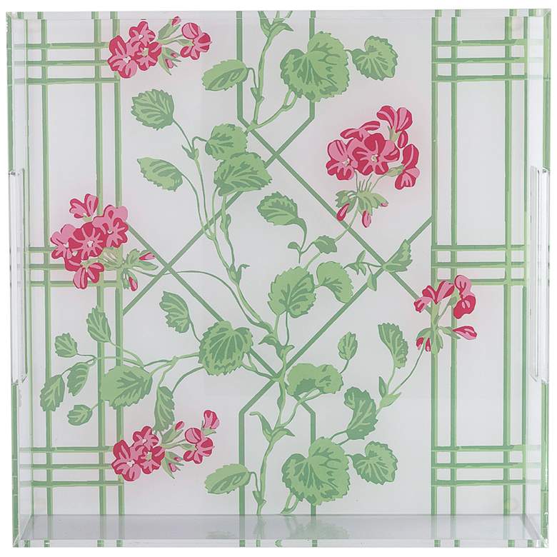 Image 4 Geranium Trellis Pink and Green Vine Decorative Tray more views