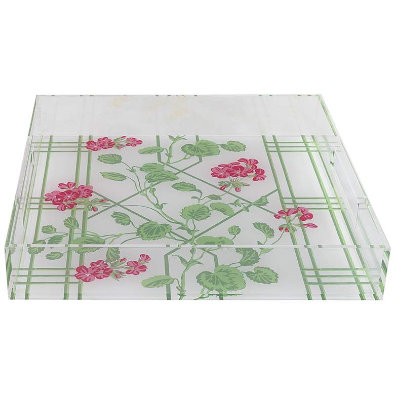 Image 5 Geranium Trellis Pink and Green Vine Decorative Tray more views