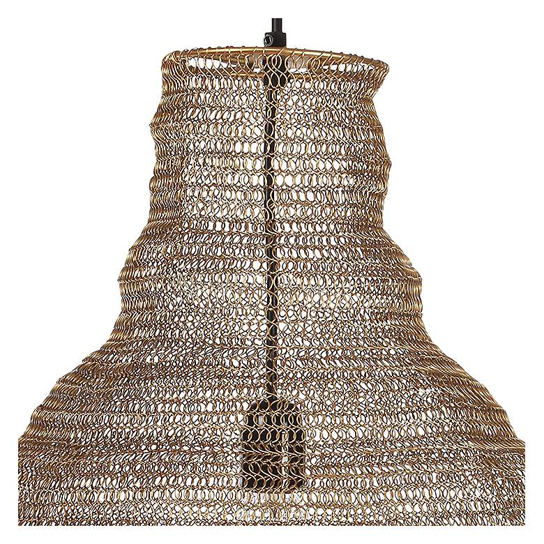 Image 3 Gere 16 inch Wide Gold Mesh Metal Pendant Light more views