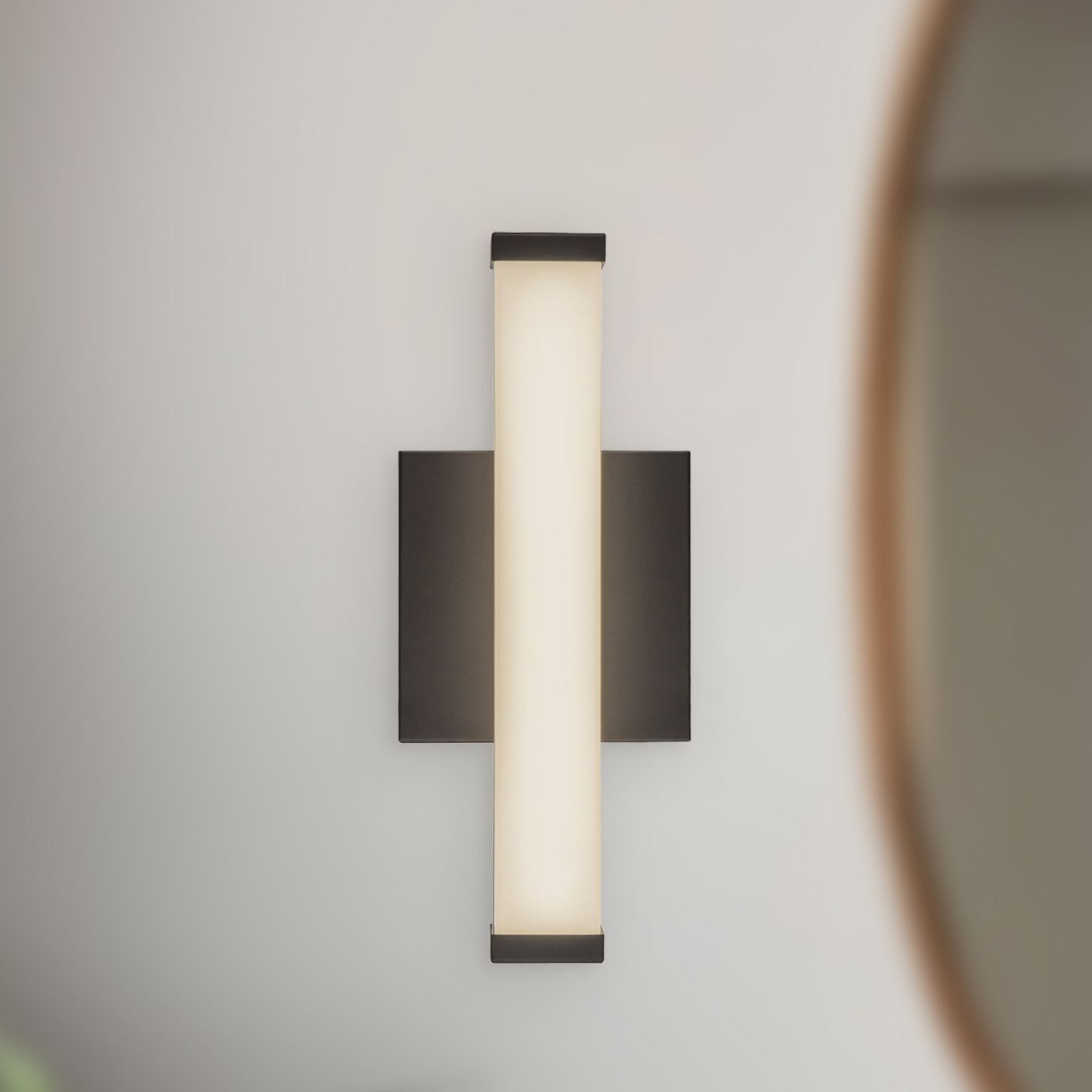 Geri 12-in Black dimmable LED Wall/Vanity Light