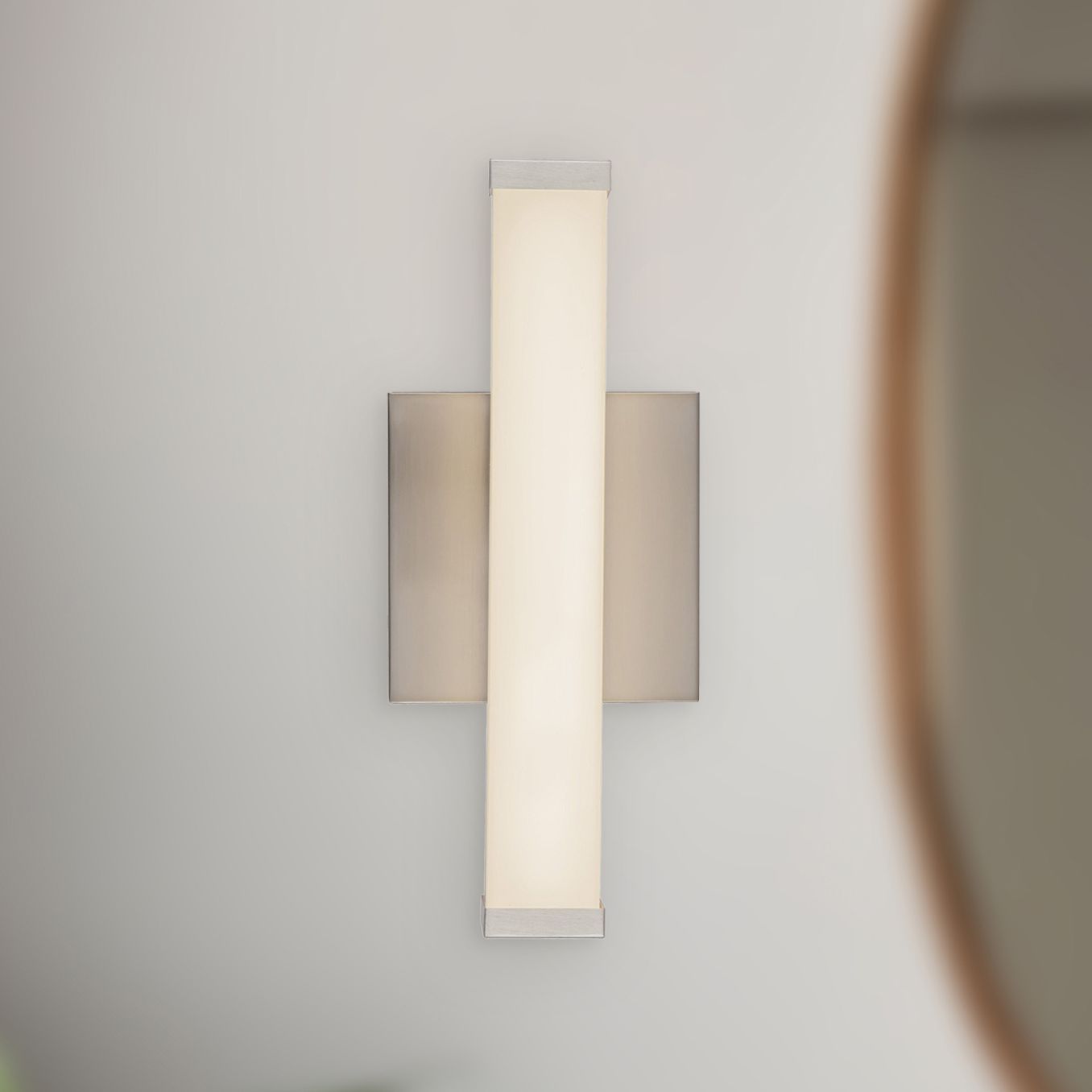 Geri 12-in Brushed Nickel dimmable LED Wall/Vanity Light