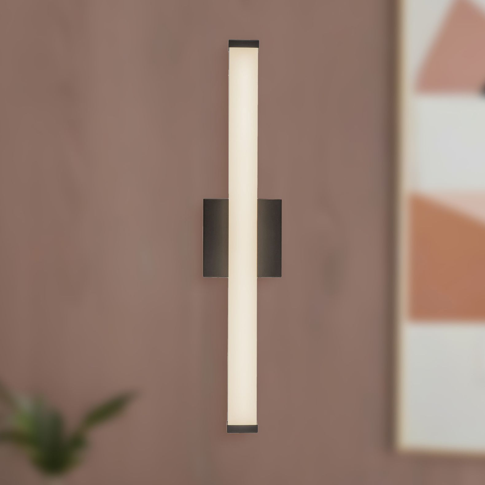 Geri 24-in Black dimmable LED Wall/Vanity Light