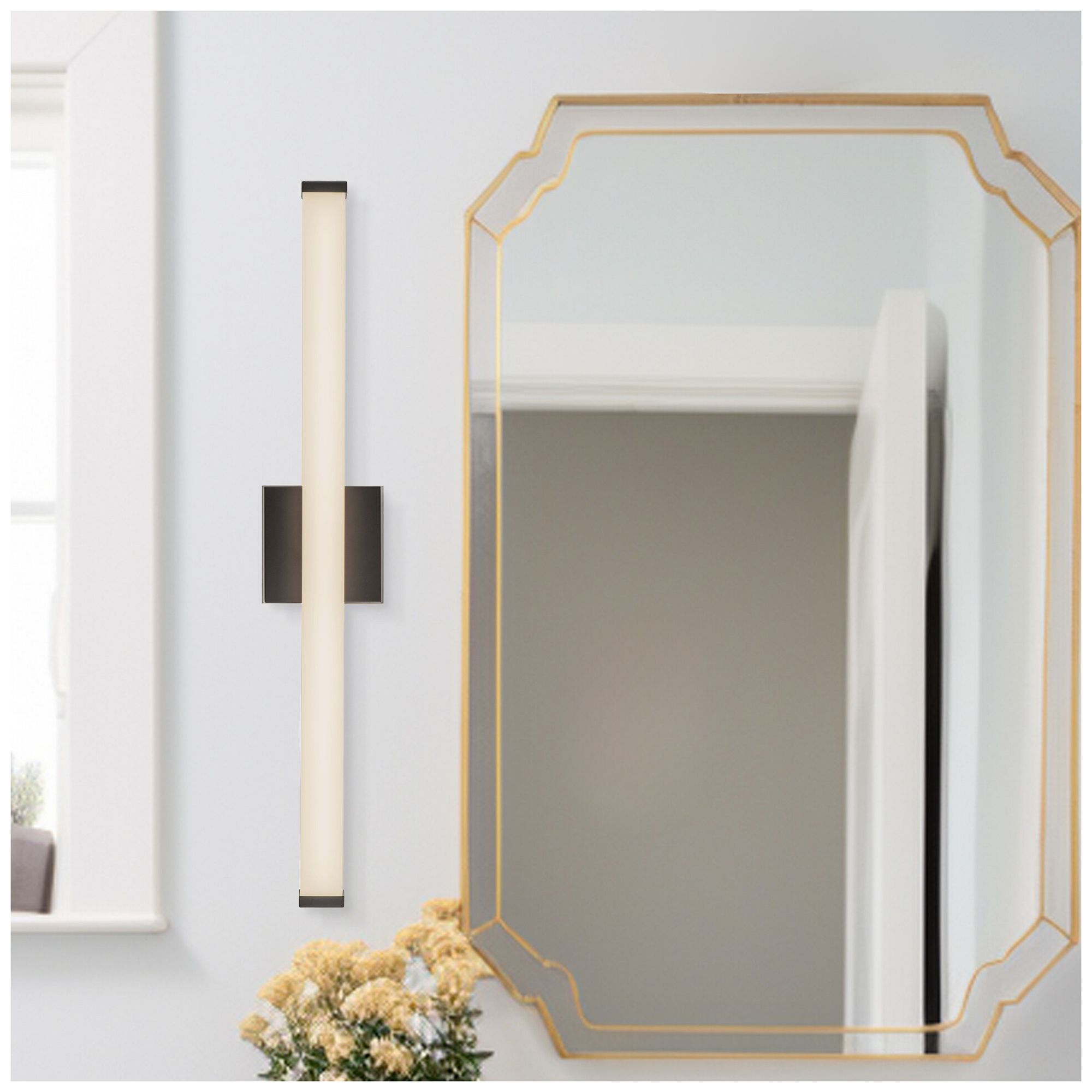 Image 7 Geri 30-in Black dimmable LED Wall/Vanity Light more views