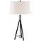 Gering Polished Nickel and Black Tripod Metal Table Lamp