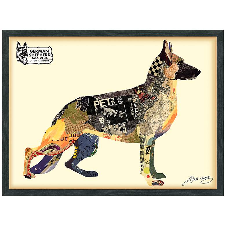 Image 2 German Shepherd 33" Wide Dimensional Collage Framed Wall Art