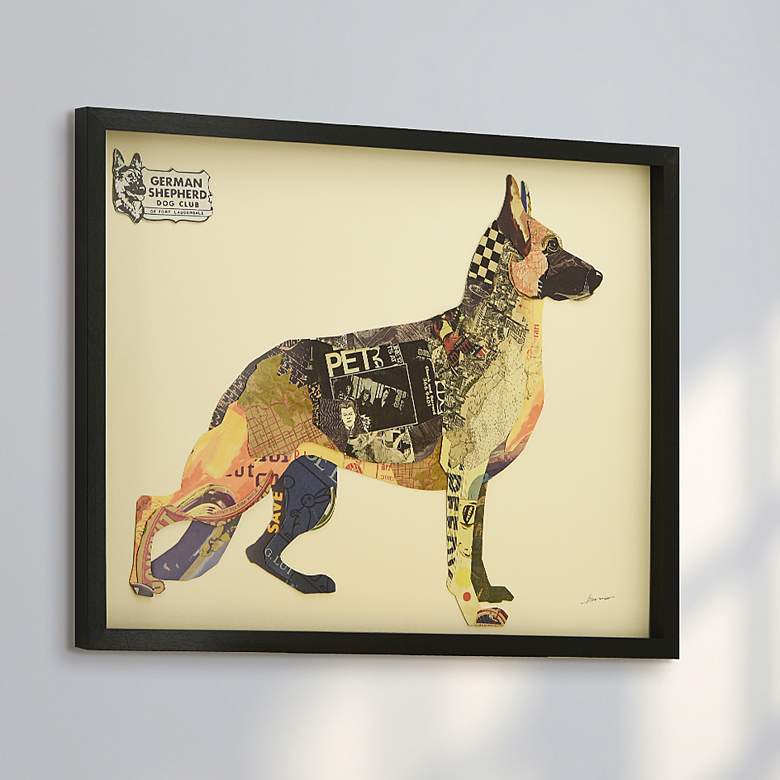 Image 1 German Shepherd 33" Wide Dimensional Collage Framed Wall Art