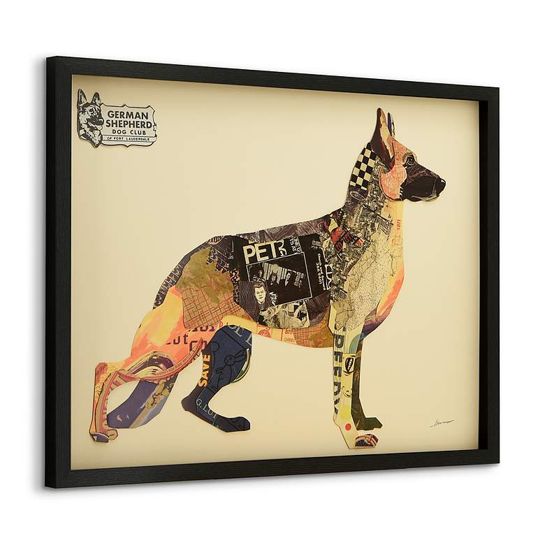 Image 4 German Shepherd 33" Wide Dimensional Collage Framed Wall Art more views