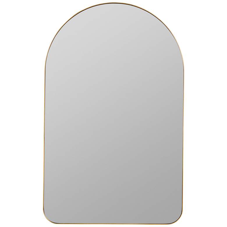 Image 2 Gerrard Glossy Gold Metal 24" x 38" Arch Top Wall Mirror