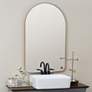 1_Gerrard Glossy Gold Metal 24" x 38" Arch Top Wall Mirror
