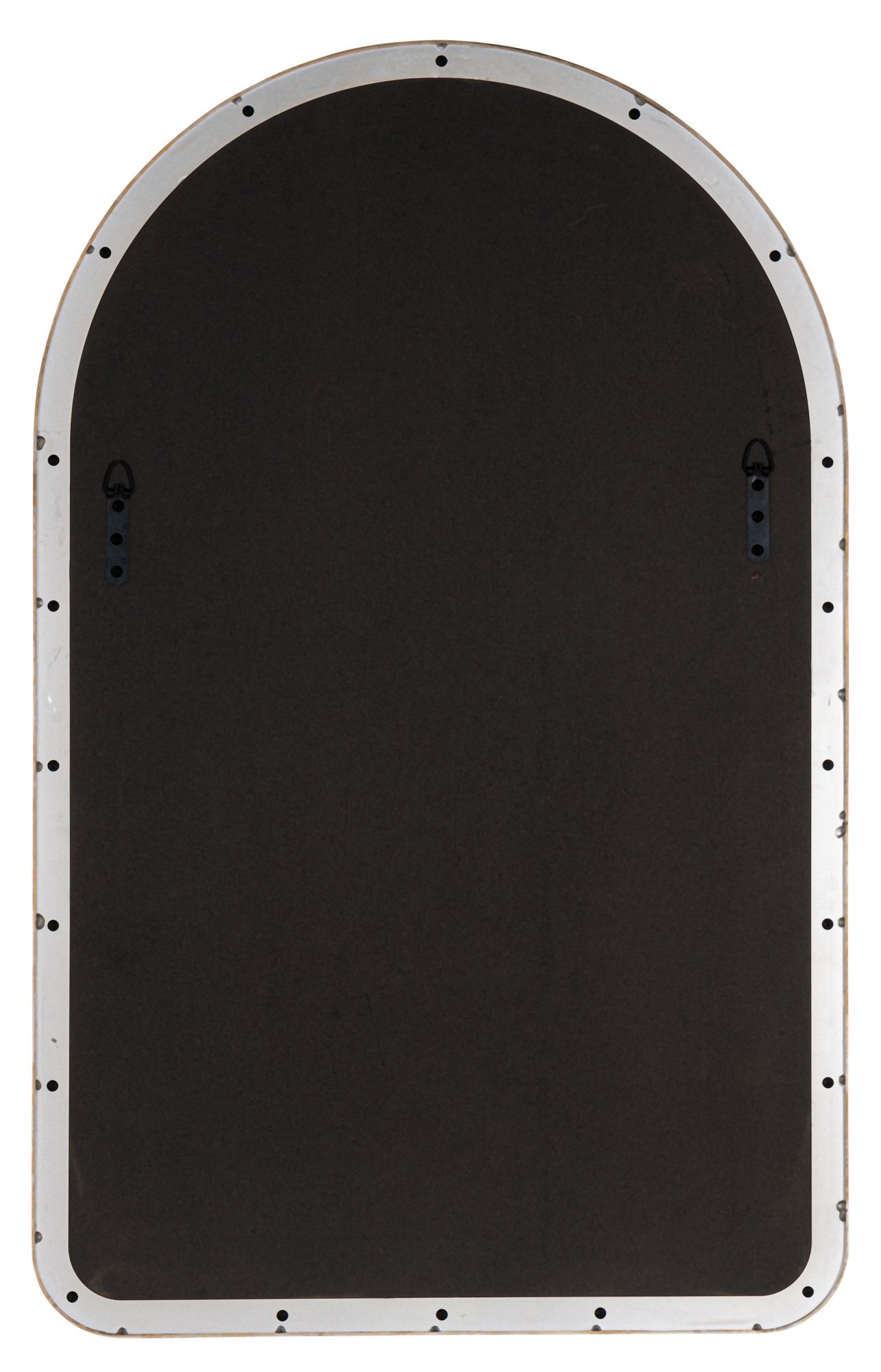 Image 4 Gerrard Glossy Gold Metal 24" x 38" Arch Top Wall Mirror more views