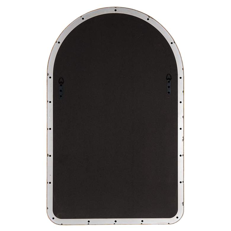 Image 4 Gerrard Glossy Gold Metal 24" x 38" Arch Top Wall Mirror more views