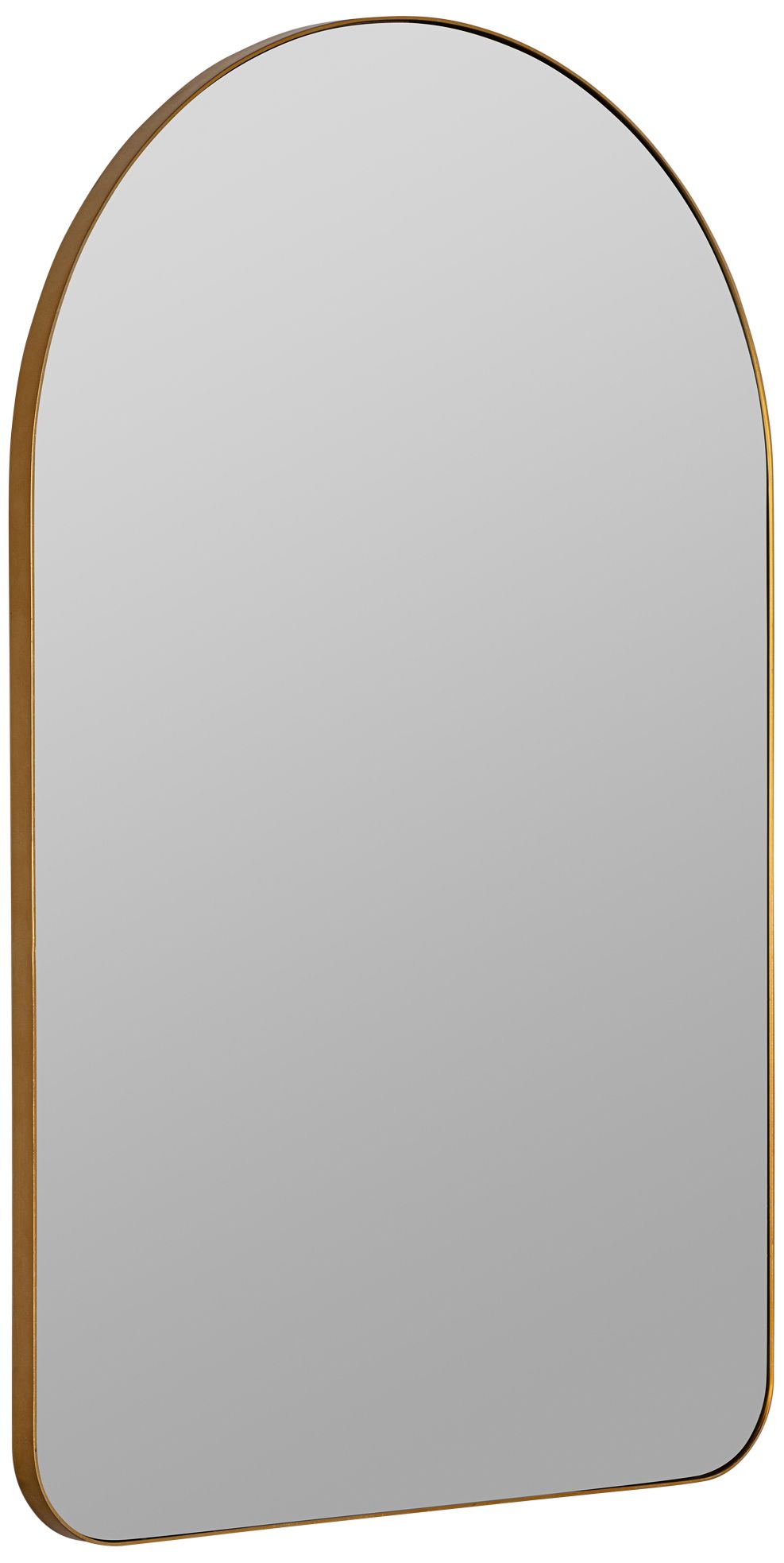Image 5 Gerrard Glossy Gold Metal 24" x 38" Arch Top Wall Mirror more views