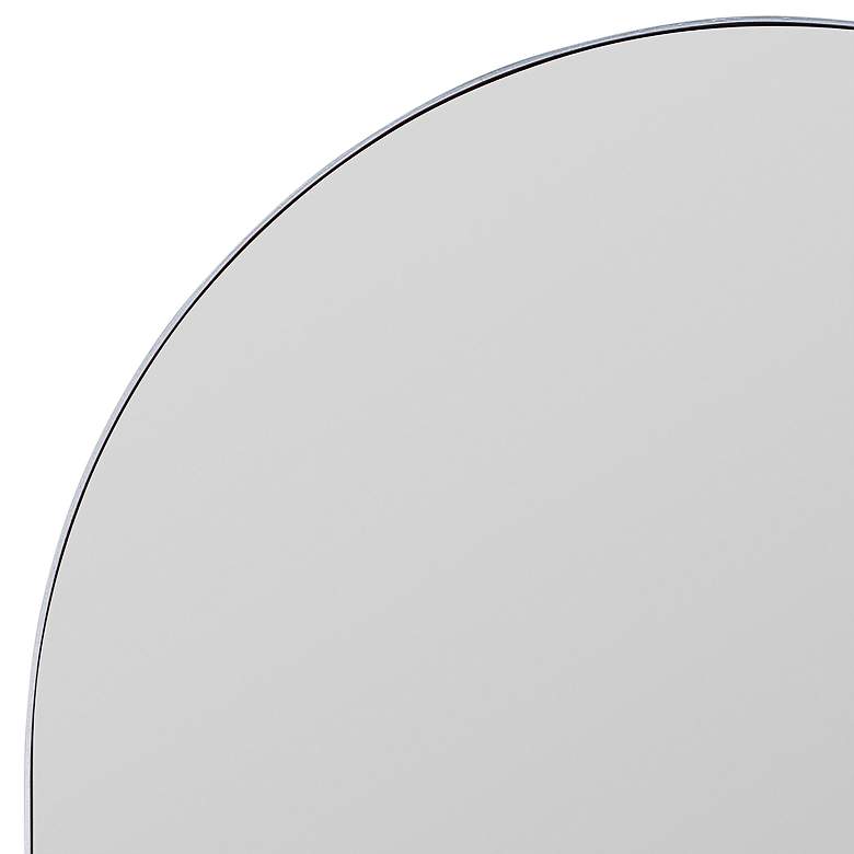 Image 3 Gerrard Glossy Silver Metal 24" x 38" Arch Top Wall Mirror more views
