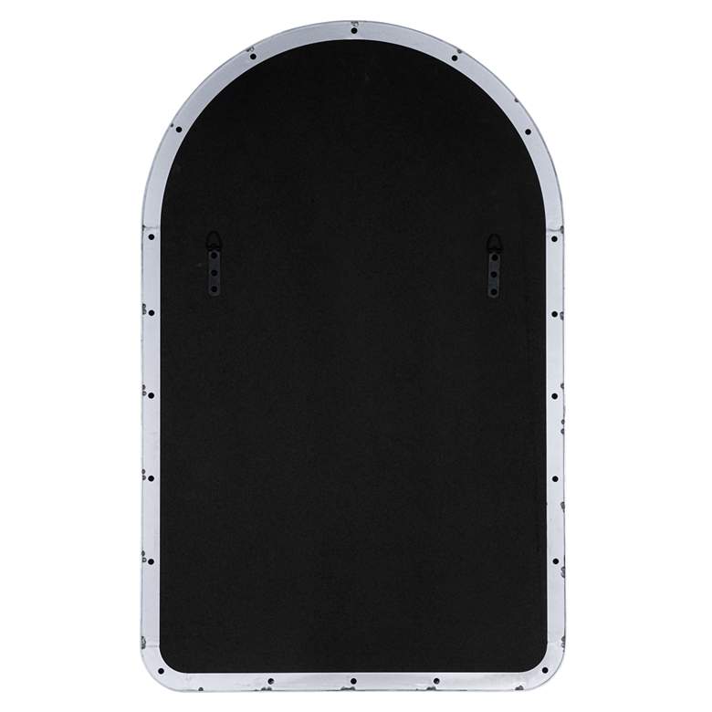 Image 4 Gerrard Glossy Silver Metal 24" x 38" Arch Top Wall Mirror more views