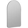 Gerrard Glossy Silver Metal 24" x 38" Arch Top Wall Mirror