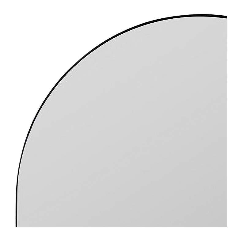 Image 2 Gerrard Matte Black Metal 24" x 38" Arch Top Wall Mirror more views