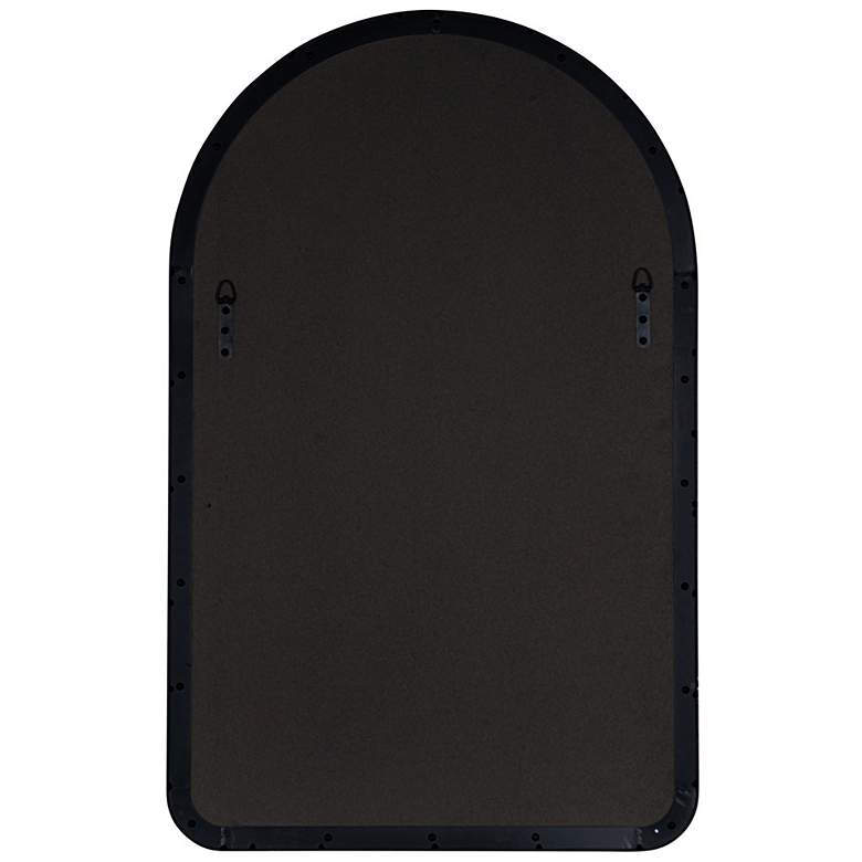 Image 3 Gerrard Matte Black Metal 24" x 38" Arch Top Wall Mirror more views