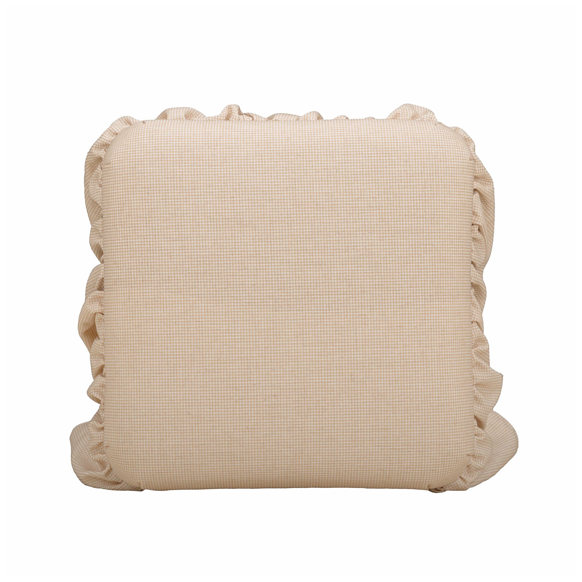 Gertrude Checkered Yellow Linen Ottoman