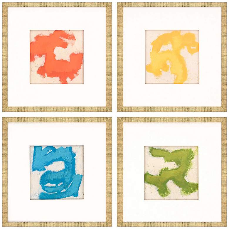 Image 1 Gestural I 20"W x 20"H Framed Art Set of 4