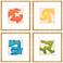 Gestural I 20"W x 20"H Framed Art Set of 4