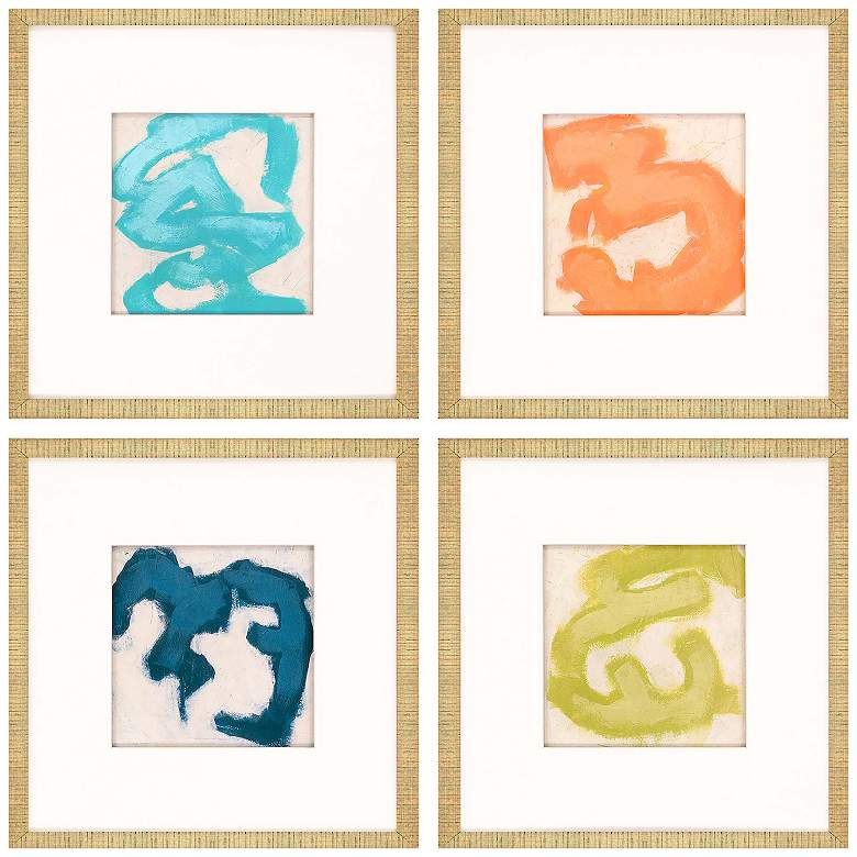 Image 1 Gestural II 20"W x 20"H Framed Art Set of 4
